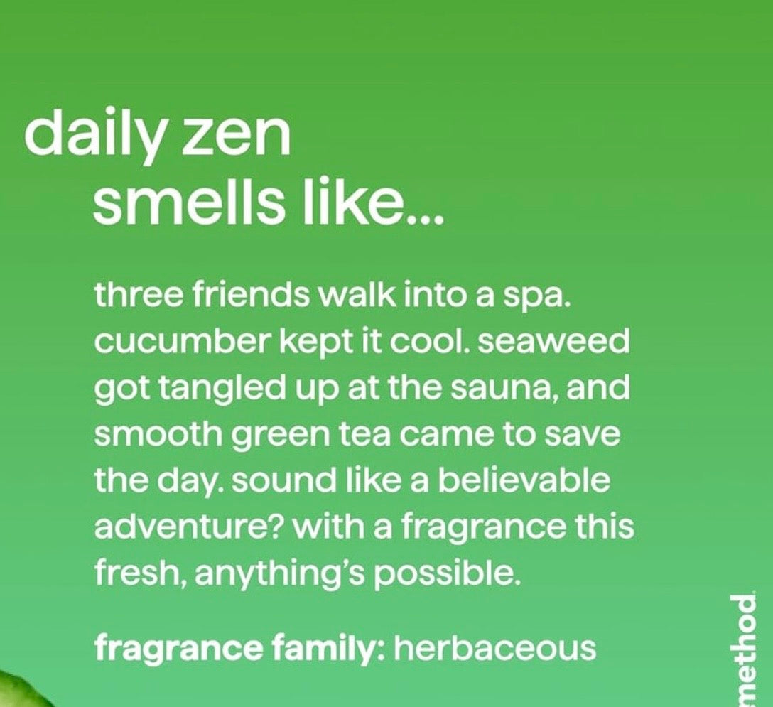 Method Daily Shampoo, Daily Zen, 3.4oz (3 Pack)