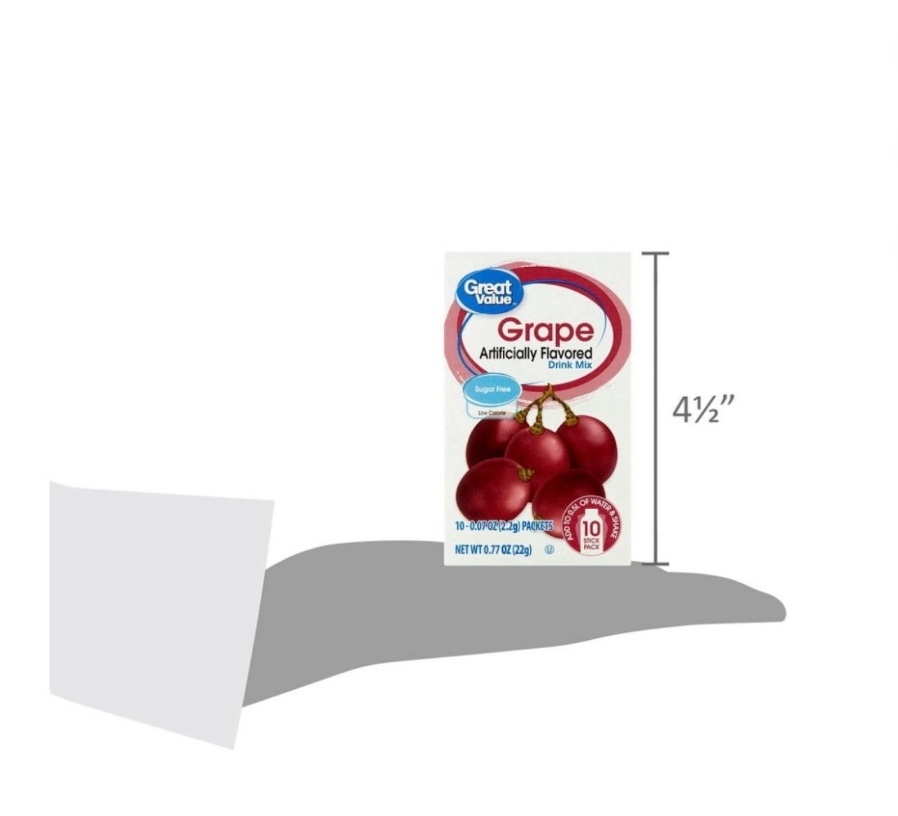 Great Value Sugar free Low calorie Grape Drink Mix Bundle 10 packets Per Box (4 Boxes), 40 Total Packets, (2) Stand-Up Drink Pouches Bags, Healthy Smoothie Recipe Card