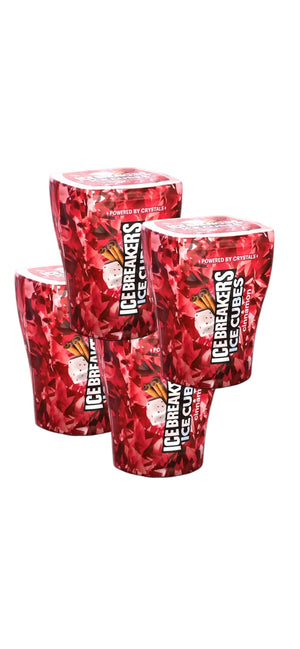 ICE BREAKERS Ice Cubes Sugar Free Chewing Gum, Bottle Cinnamon, 40.0 eaCh, 4 Bottles