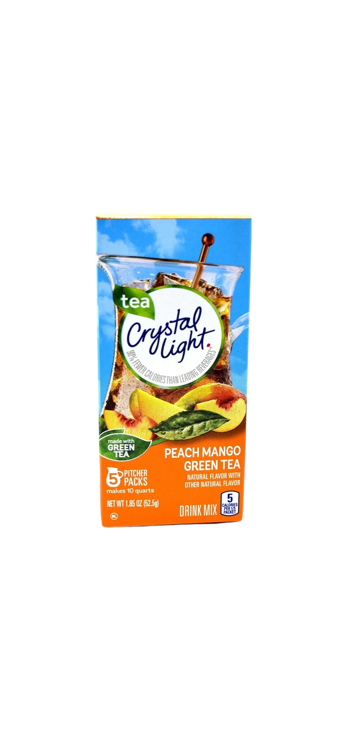 Crystal Light Peach Mango Green Tea Drink Mix, 10-Quart Box (Pack of 7)