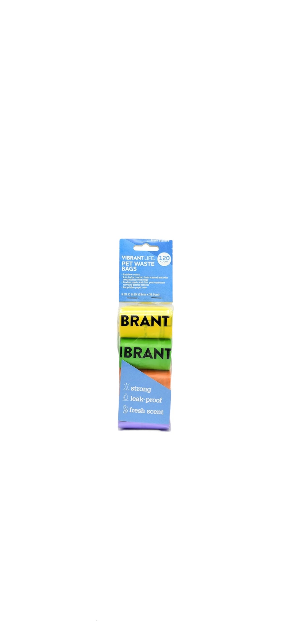 Vibrant Life 120 PET WASTE BAGS | RAINBOW COLORS FRESH SCENT DURABLE LEAK-PROOF (PACK OF 2)
