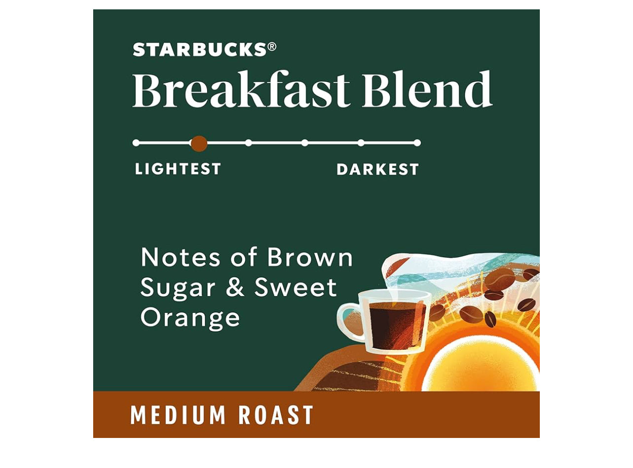 Starbucks Ground Coffee, Medium Roast Coffee, Breakfast Blend, 100% Arabica, 3 bags (12 oz each)