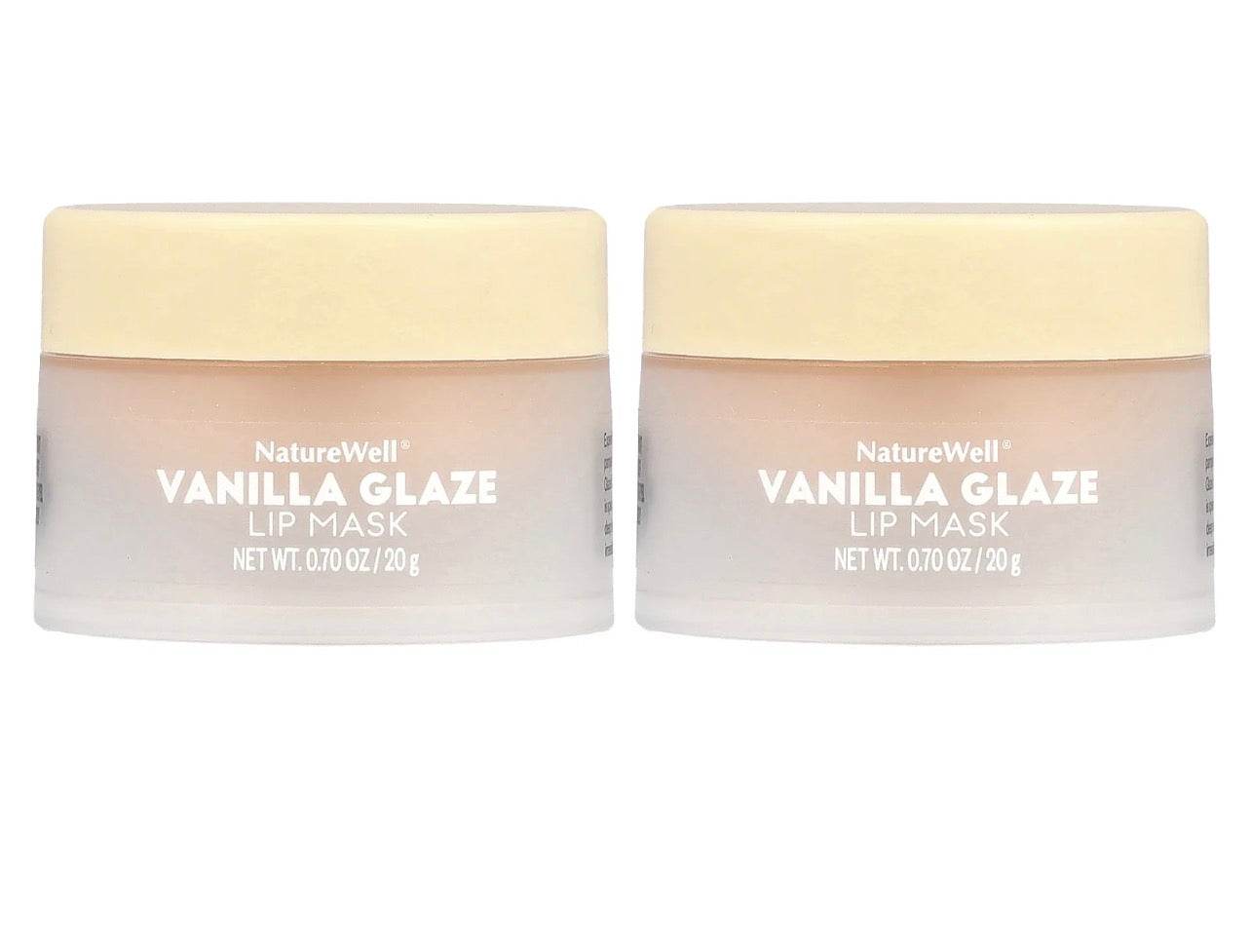 NATURE WELL Vanilla Glaze Hydrating Lip Mask For A Softer, Smoother, Plumper Pout, Nourish & Moisturize Dry Cracked Lips, Made With Shea Butter & Vitamin C, Clean Formula, 0.70 Ounce Each (Pack of 2)