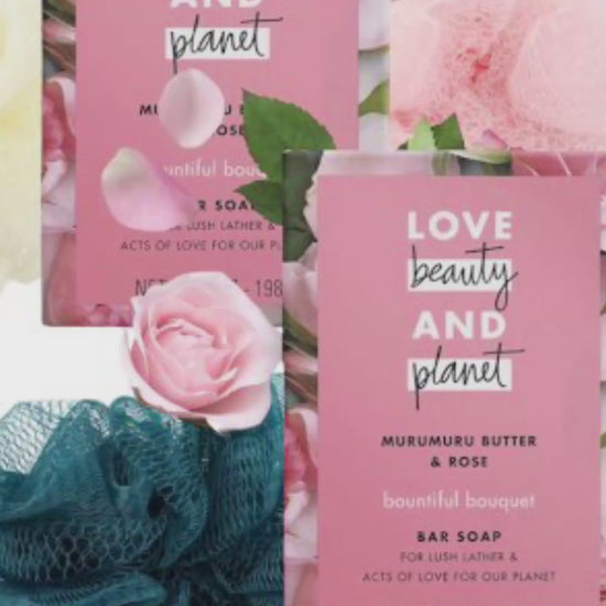 Love beauty and planet natural soap -  Two bars in packaging with 2 loofas