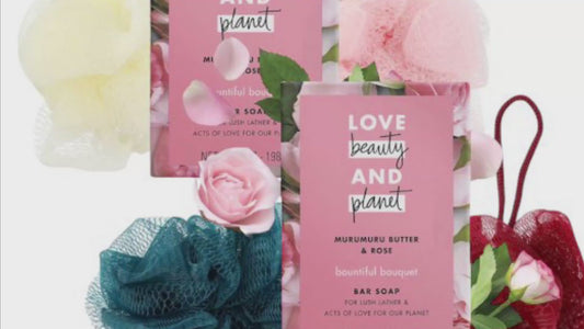 Love beauty and planet natural soap -  Two bars in packaging with 2 loofas